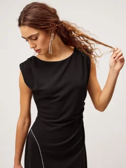 Monsoon Black Tansy Sparkle Trim Jersey Maxi Dress Discount