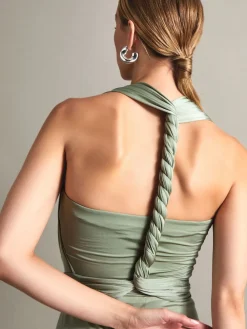 Monsoon Thea Multiway Bridesmaid Dress Bottle Green New