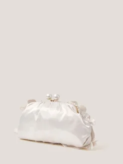 Monsoon Cream Suvi Flower Embellished Clutch Bag Online