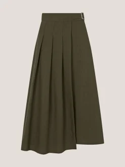 Monsoon Green Jillian Pleated Kilt Midi Skirt New