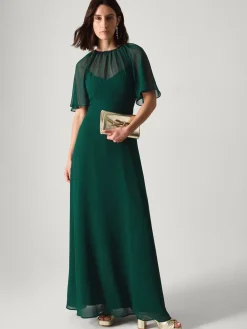 Monsoon Green Mona Angel Sleeve Maxi Dress Hot
