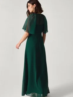 Monsoon Green Mona Angel Sleeve Maxi Dress Hot