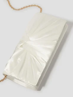 Monsoon Natural Talia Twisted Satin Clutch Bag
