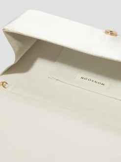 Monsoon Natural Talia Twisted Satin Clutch Bag