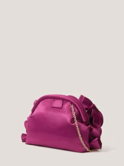 Monsoon Red Mindy Corsage Satin Clutch Bag Online