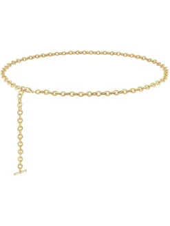 Mood Gold Polished Textured Chain Belt Sale
