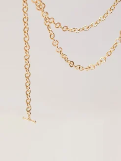 Mood Gold Polished Textured Chain Belt Sale