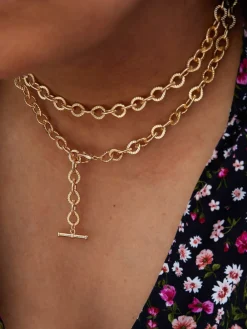 Mood Gold Polished Textured Chain Belt Sale