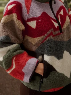 Next Active Printed Borg Jacket Mountain Print Best