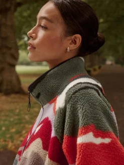 Next Active Printed Borg Jacket Mountain Print Best