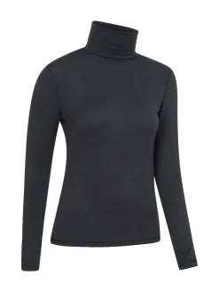 Mountain Warehouse Black Keep The Heat Womens Roll Neck Thermals Clearance