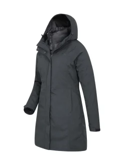 Mountain Warehouse Black Womens Alaskan 3-In-1 Waterproof Long Coat Hot