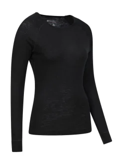 Mountain Warehouse Womens Merino II Thermal Top Black New