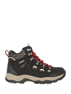 Mountain Warehouse Womens Adventurer Printed Waterproof Boots Black/Leopard New
