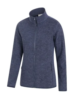 Mountain Warehouse Womens Snowdon Melange II Full-Zip Fleece Dark Blue Best