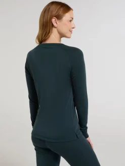 Mountain Warehouse Talus Womens Round Neck Thermal Top Green New