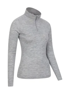 Mountain Warehouse Grey Womens Merino Zip Neck Thermal Top Best