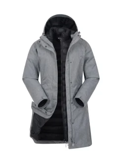 Mountain Warehouse Grey Womens Alaskan 3-In-1 Waterproof Long Coat Hot