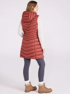 Mountain Warehouse Florence Womens Long Padded Gilet Orange Discount