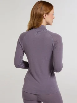 Mountain Warehouse Purple Womens Merino Zip Neck Thermal Top Sale