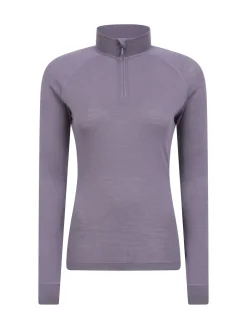 Mountain Warehouse Purple Womens Merino Zip Neck Thermal Top Sale