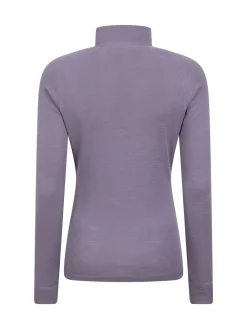 Mountain Warehouse Purple Womens Merino Zip Neck Thermal Top Sale