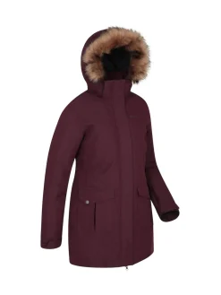 Mountain Warehouse Tarka Waterproof Long Padded Jacket Purple Discount