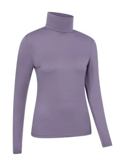 Mountain Warehouse Purple Keep The Heat Womens Roll Neck Thermals New