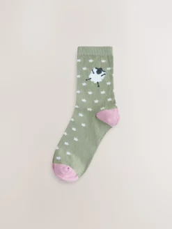 Next Ankle Socks 4 Pack Multi Sheep Print Clearance