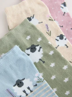 Next Multi Sheep Print Trainer Socks 4 Pack Online