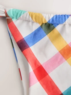 Next Tanga Bikini Bottoms Multi/White Bright Check Discount