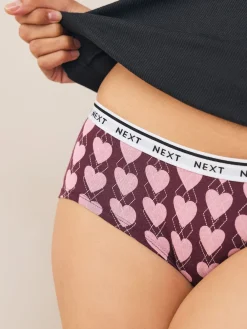Next Short Cotton Logo Knickers 4 Pack Navy Argyle Discount