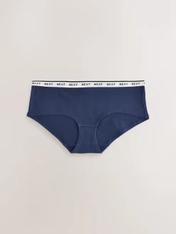 Next Short Cotton Logo Knickers 4 Pack Navy Argyle Discount