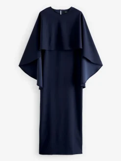 Next Navy Blue Cape Maxi Dress Discount