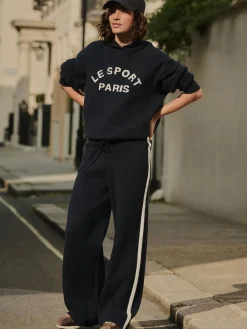 Next Compact Cosy Graphic Long Sleeve Hoodie Navy Blue Online