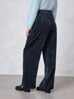 Next Cord Wide Leg Trousers Navy Blue Discount