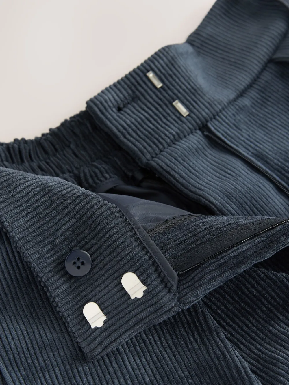 Next Cord Wide Leg Trousers Navy Blue Discount