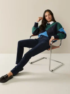 Next Corduroy Skinny Trousers Navy Blue Outlet