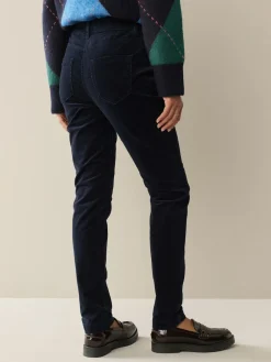 Next Corduroy Skinny Trousers Navy Blue Outlet