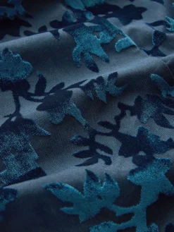 Next Devore Short Sleeve Cover Up Navy Blue Outlet