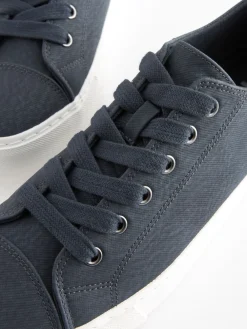 Next Extra Wide Fit Patent Baseball Trainers Navy Blue Best