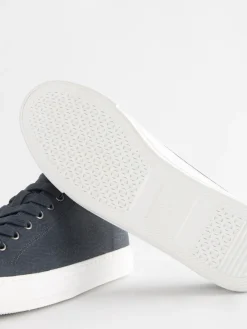 Next Extra Wide Fit Patent Baseball Trainers Navy Blue Best