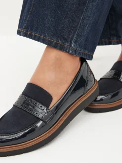 Next Forever Comfort® Brogue Loafers Navy Blue Outlet