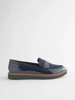 Next Forever Comfort® Brogue Loafers Navy Blue Outlet