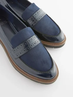 Next Forever Comfort® Brogue Loafers Navy Blue Outlet