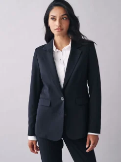Next Navy Blue Heavy Duty Tailored Blazer Clearance