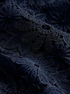 Next Navy Blue Lace Bandeau Midi Dress Clearance