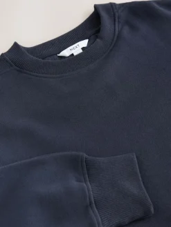 Next Navy Blue Relaxed Fit Essentials Longline Sweatshirt with Pockets Best