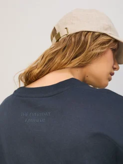 Next Navy Blue Relaxed Fit Essentials Longline Sweatshirt with Pockets Best