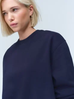 Next Navy Blue Relaxed Fit Essentials Longline Sweatshirt with Pockets Best